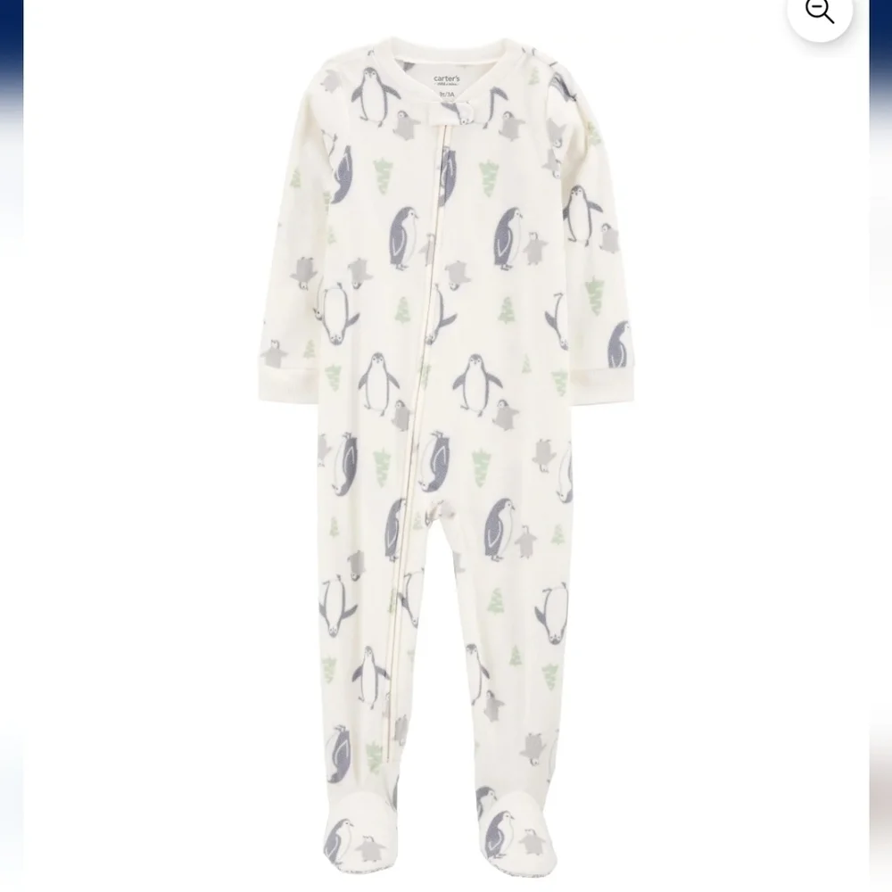 NWT Carter's Child Of Mine Penguin Print Blanket Sleeper ~sz 12 M